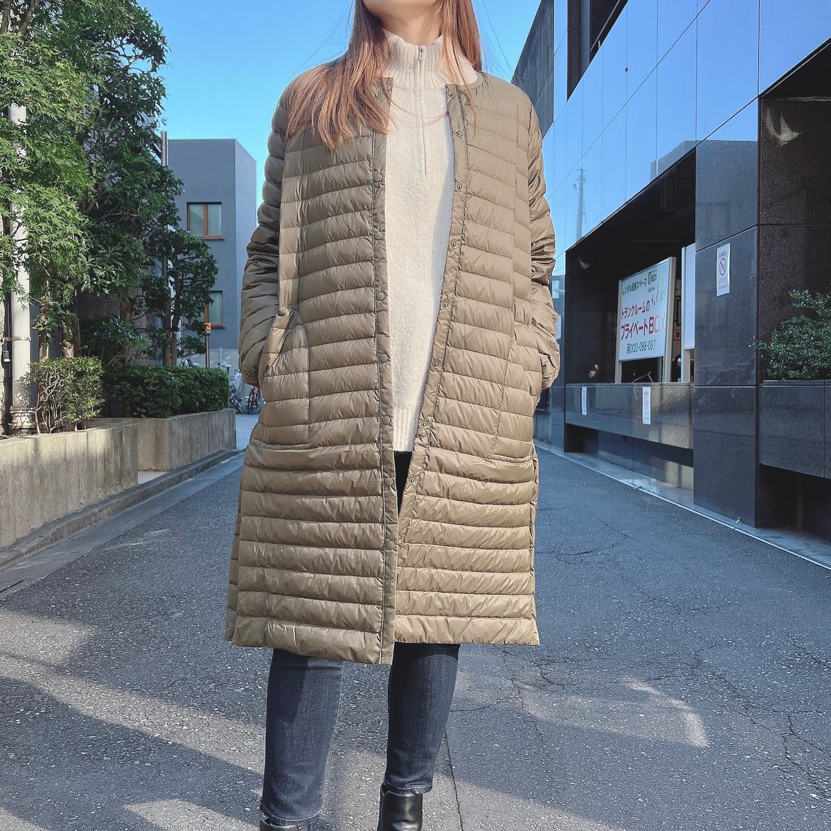 持っていると重宝するロングのインナーダウンジャケット | 渡辺美奈代 