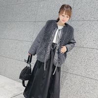 【美奈代さんがインスタライブで着用】ナイロン×ニットクルーネックバルーンワンピース