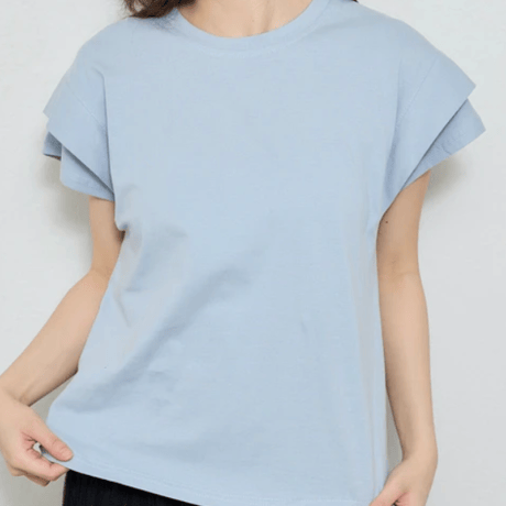 レイヤードデザイン袖Tシャツ