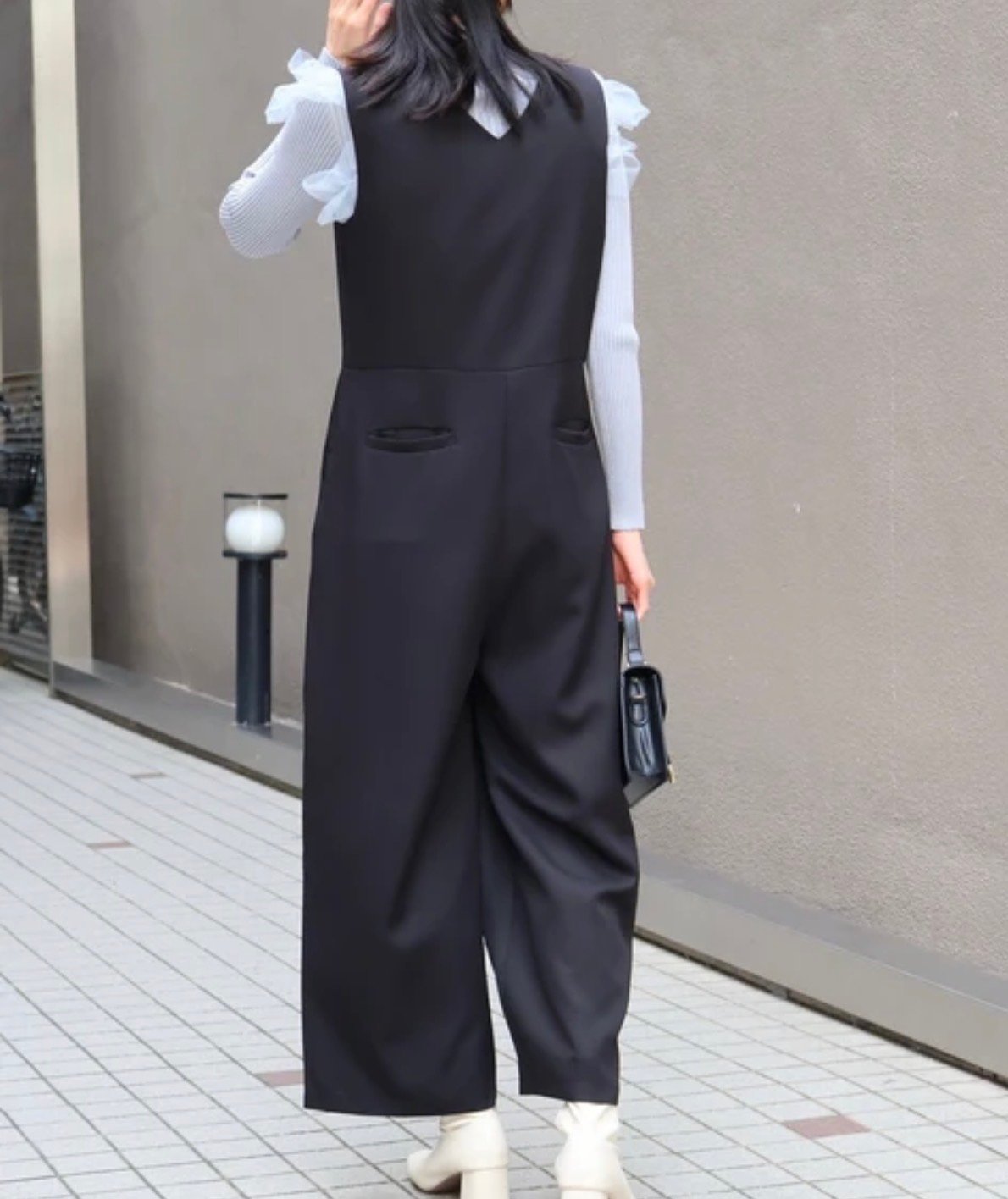 スカラップポケット付きサロペットパンツ | Minayo Select