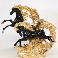 双子跳ね馬の置物　【同梱不可商品】