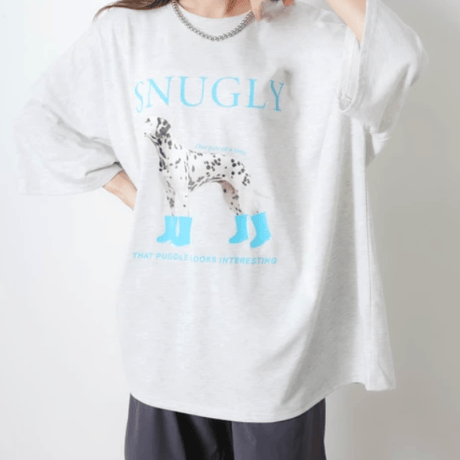 DOGプリントBIGTシャツ