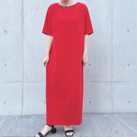 カットジョーゼット5分袖ワンピース