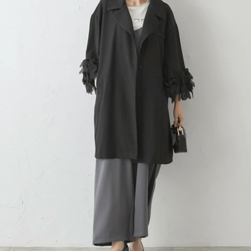 袖口シフォンニュアンスフリルジャケット | Minayo Select