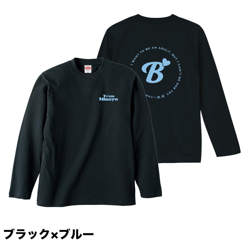 渡辺美奈代オリジナルB'ロングTシャツ ブラック×ブルー | Minayo Select