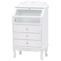 【送料無料】ヴィオレッタシリーズ　ガラスキャビネット（アンティークホワイト）　RCC-1797AW