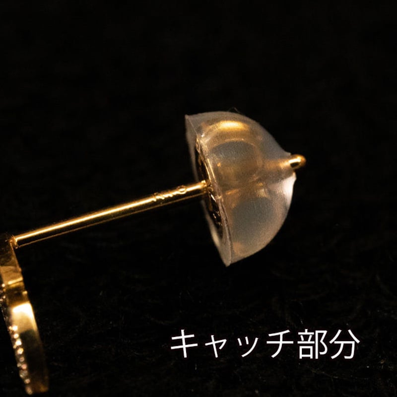 ゴールドピアス ピースマーク（片耳用） K18 ダイヤ | Minayo Select