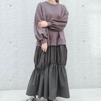 ⭐️NEW⭐️異素材ドッキングギャザーワンピース