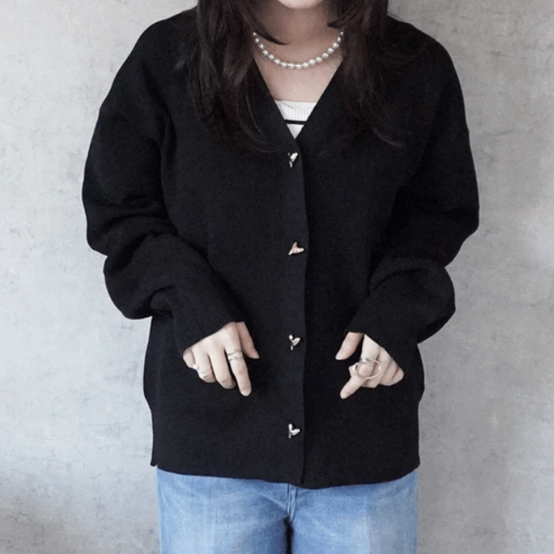 値下げしました☺︎ オレボレブラ ぶたさんハート柄のカーディガン カーディガン HOOK -original- ハート風船を飛ばしたクマちゃん