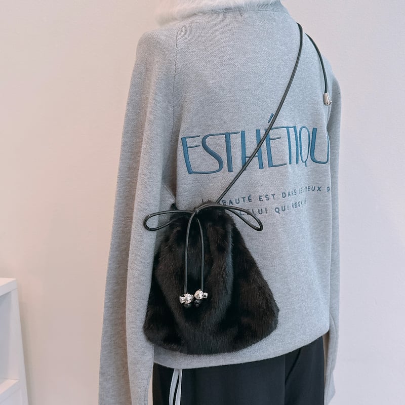 ふわもこ可愛いフェイクファー巾着ポシェット | Minayo Select