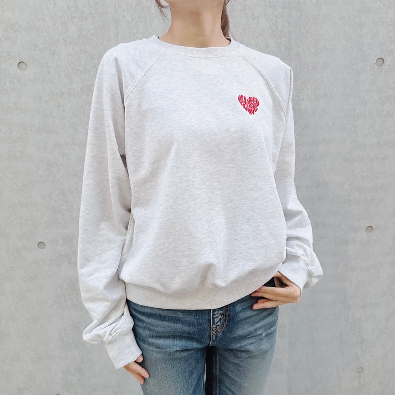 ハートロゴラメ刺繍ラグランスウェット | Minayo Select