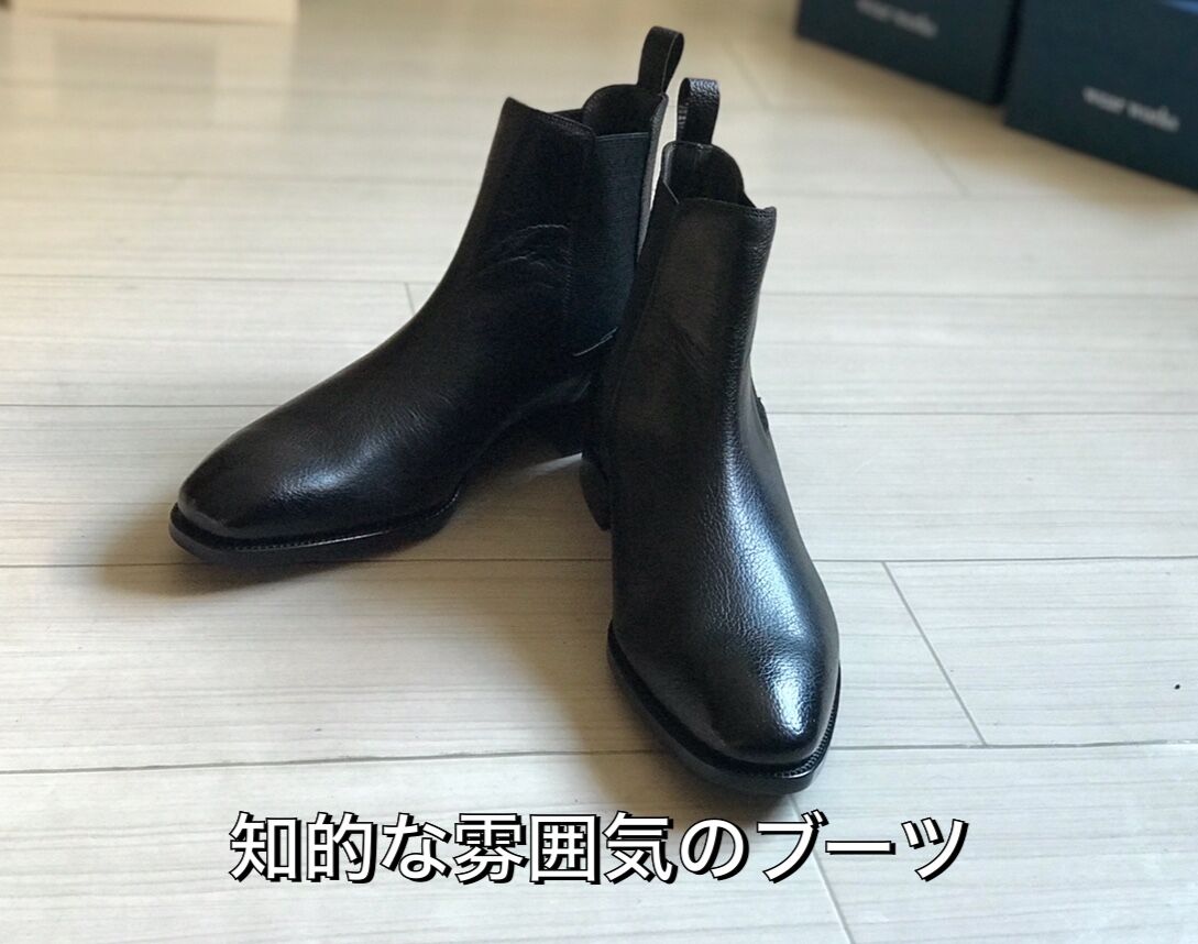wear worksオリジナルサイドゴアブーツ「ブラックグレインレザー