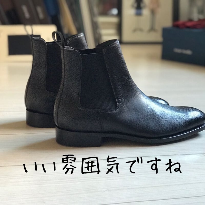 wear worksオリジナルサイドゴアブーツ「ブラックグレインレザー wear worksオリジナルサイドゴアブーツ「ブラックグレインレザー