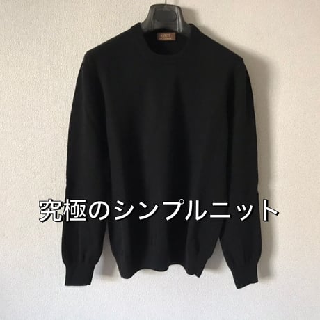 SANTI CASHMERE カシミアクルーネックニット「ブラック」