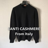 SANTI CASHMERE カシミアクルーネックニット「ブラック」