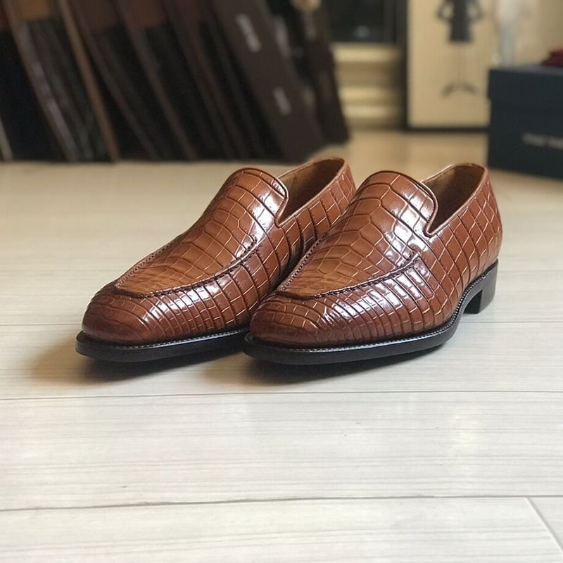 クロコローファー wear works オリジナルヴァンプローファー「リアル