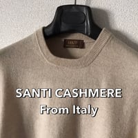 SANTI CASHMERE カシミアクルーネックニット「ベージュ」