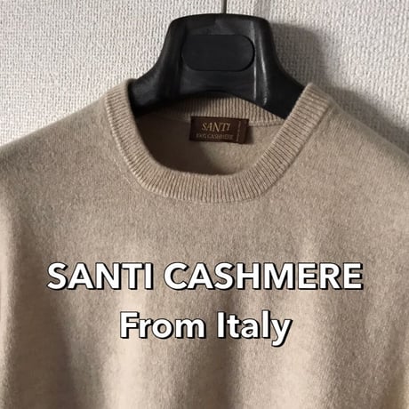 SANTI CASHMERE カシミアクルーネックニット「ベージュ」