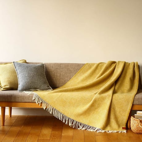 KLIPPAN"リサイクルウールスロー / グースアイ(イエロー)"