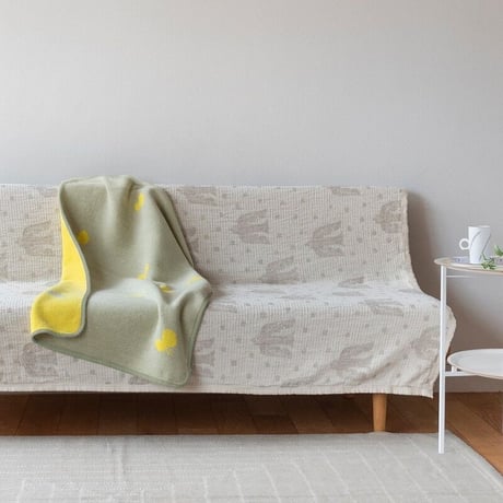 KLIPPAN"シュニールコットンブランケット ミニ / CHOUCHO(オリーブ/イエロー)"