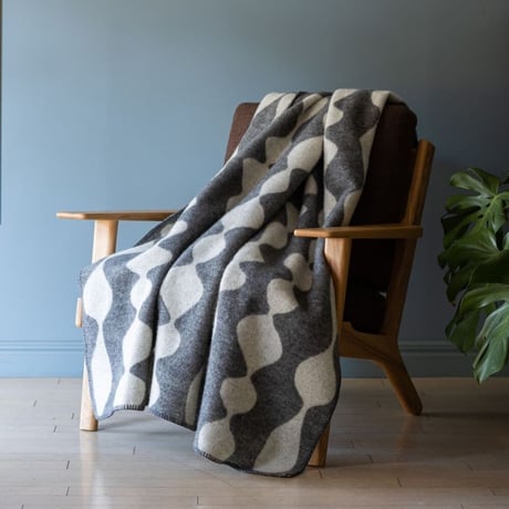 KLIPPAN"ウールブランケット シングル / マーガレットローズ(グレー)"