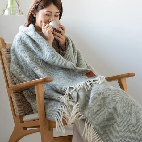 KLIPPAN"リサイクルウールスロー / グースアイ(グレー)"