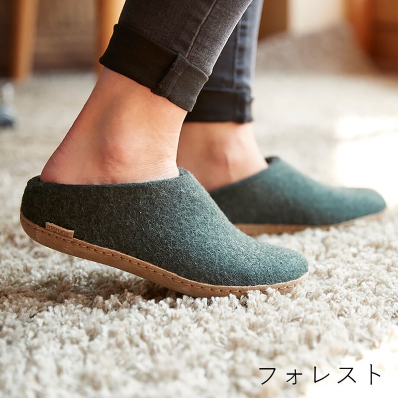 (取寄) グレーラップ ウール シューズ レザー アウトソール Glerups Wool Shoe Leather Outsole Cranberry glerups（グレーラップ）