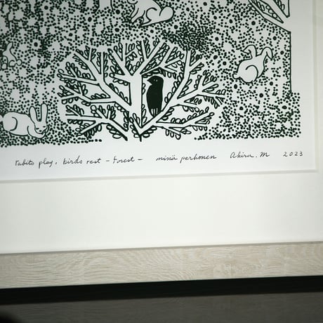 【お一人様1枚まで】KLIPPAN"POSTER / rabbits play, birds rest -forest- / A3"