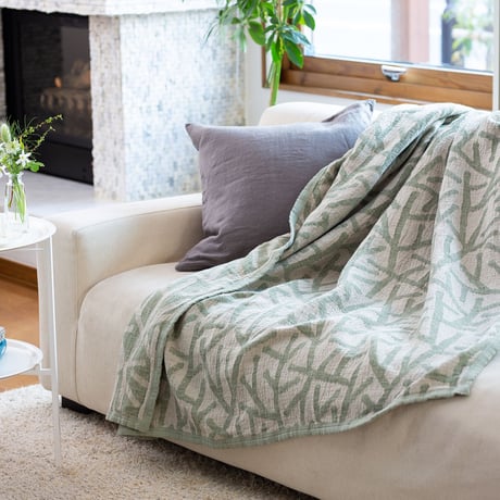 KLIPPAN"リネン＆シュニールコットンブランケット シングル / 吾亦紅ーわれもこうー"