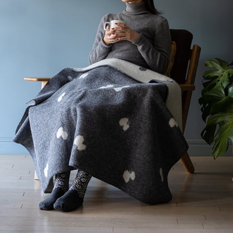KLIPPAN"ウールブランケット ハーフ / CHOUCHO(グレー)"