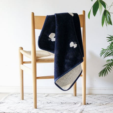 KLIPPAN"シュニールコットンブランケット ミニ / CHOUCHO(ネイビー)"