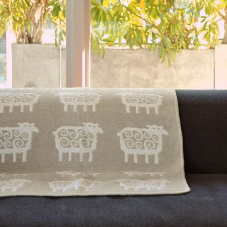 KLIPPAN"シュニールコットンブランケット ミニ / ベングトのヒツジ(パーチメント)"