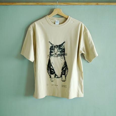 Pシャツ - 『ぴーちゃん』ビッグシルエット猫Tシャツ