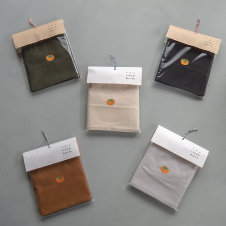 柿の刺繍　ランチトート。