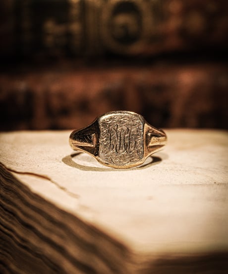 1930s British 9ct Gold & Silver Signet Ring "Rita"
