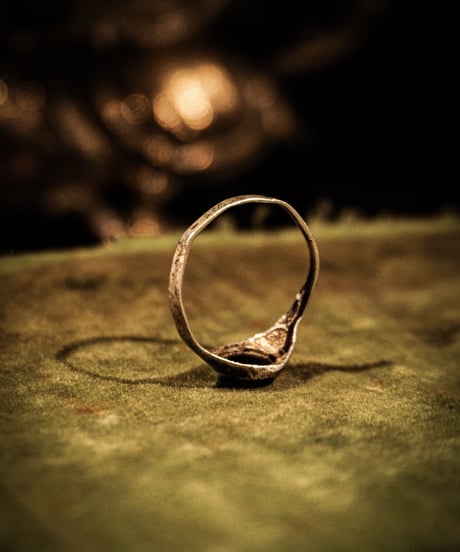 Onyx shield vintage silver ring