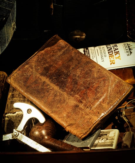 Leather 7P pocket vintage tri-fold wallet