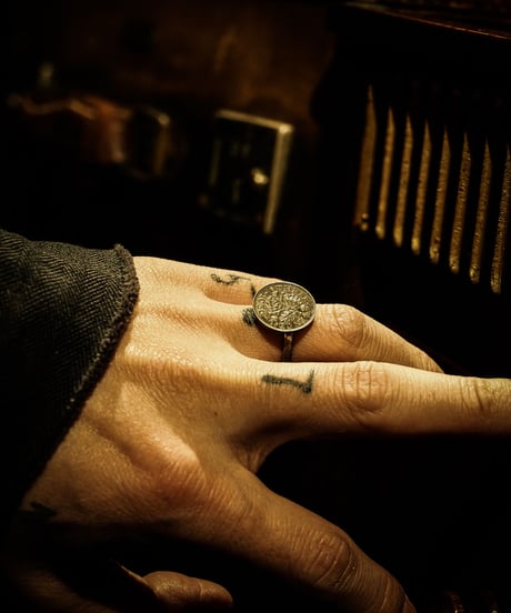 6 pence coin silver ring