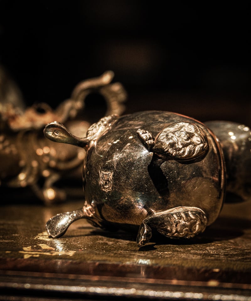 Victorian EPNS Silver Salt Pot with Lion Mask F