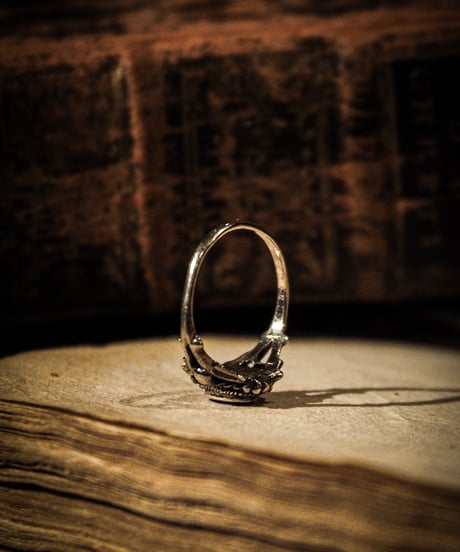 Black onyx vintage sterling silver ring