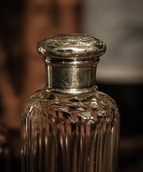 1900's Victorian Silver Topped Dressing Table Bottle