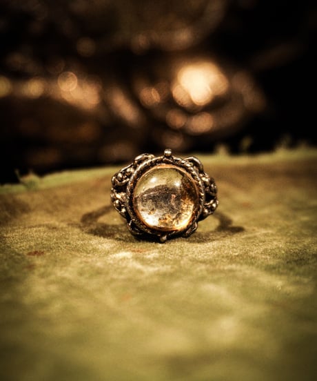 Stone rust vintage silver ring