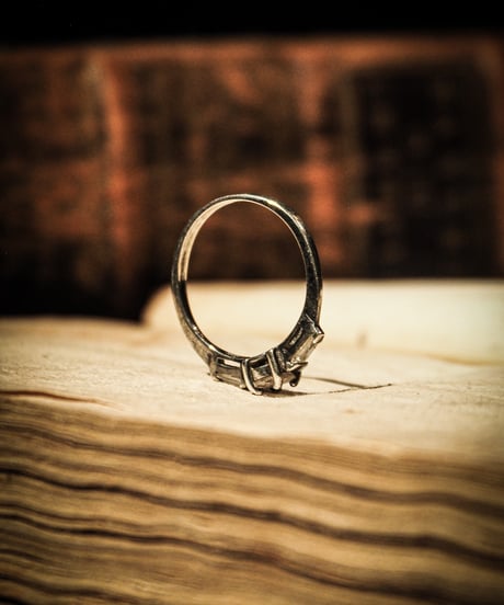 Marriage stone vintage silver ring