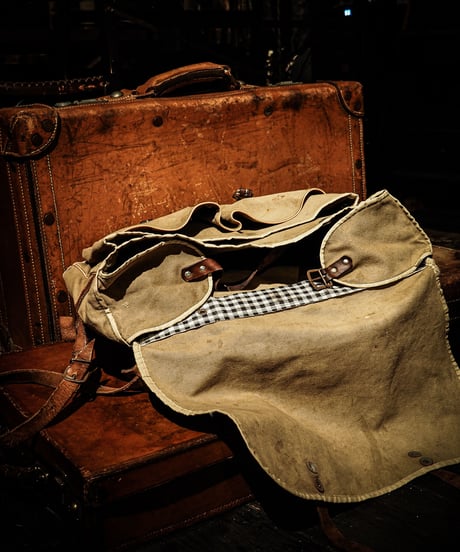 Canvas leather belt shoulder bag