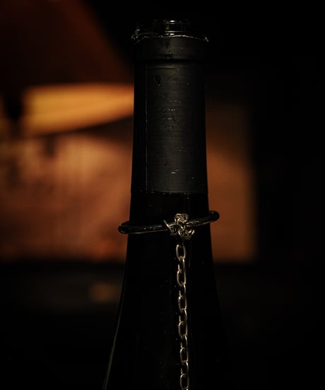 French Antique Wine Bottle Pourer & Stopper with Chain