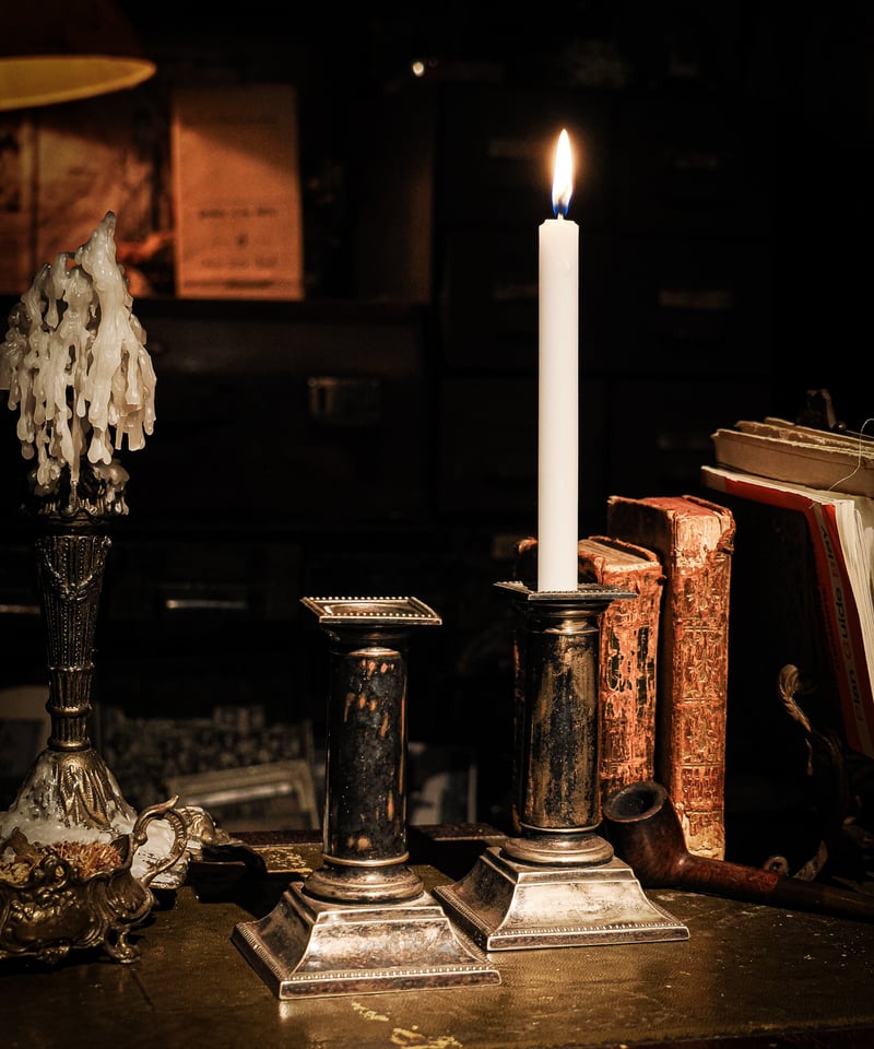 Pair of Antique British Silver-Plated Candlesti