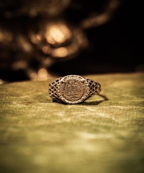 Mexican coin vintage silver ring