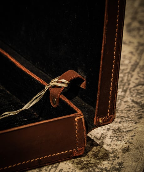 Vintage British Leather Hard Case with Key / 1940s-50s England