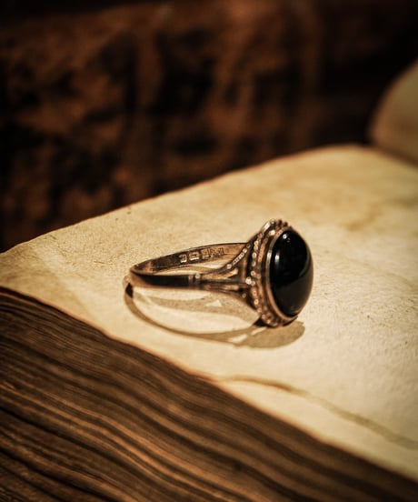 1966's Black onyx Vintage sterling silver ring