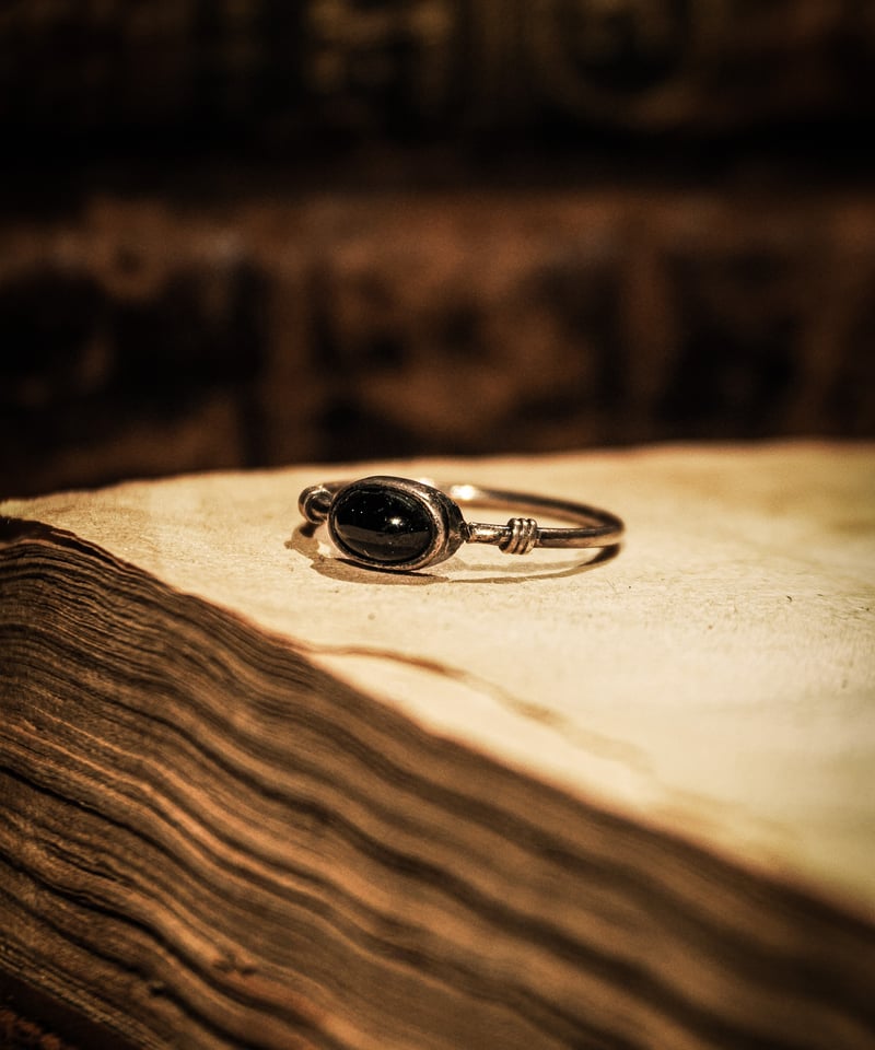 Black onyx Vintage sterling silver ring | WAIOKIRY